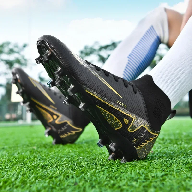 Neue Herren-Fußballschuhe Outdoor-Sportschuhe Ultraleicht Hochwertige High-Ankle Indoor-Fußballstiefel Rutschfest Futsal Rutschfest – Detail 12