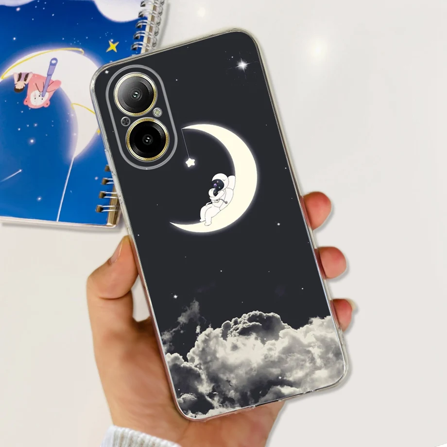 Soft TPU Bumper Coques For Realme C67 4G RMX3890 Back Cover Slin Clear Silicone Phone Case Women Fashion Painting Funda C 67 4G