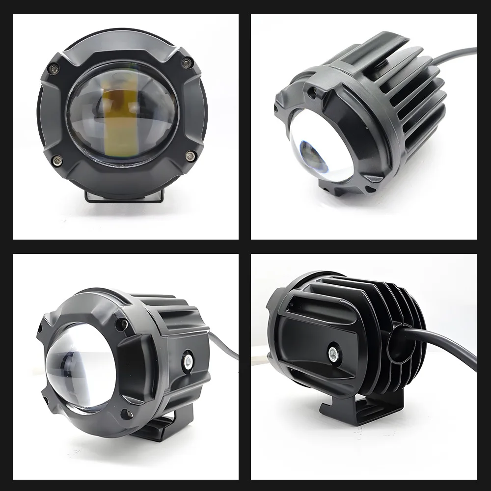 TCYATO دراجة نارية ضوء العمل الخارجي الأضواء عدسة مزدوجة اللون المصباح الكهربائي المصباح تعديل السيارة الخفيفة #2