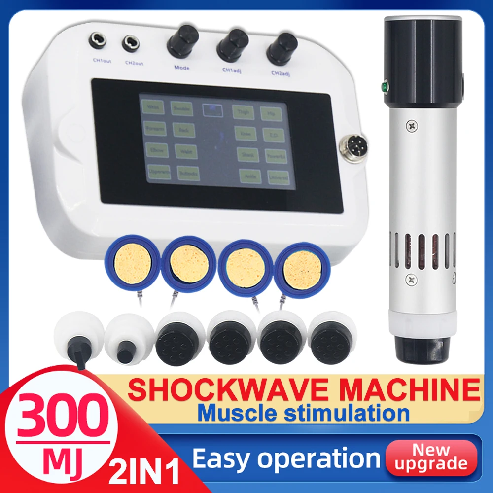 300MJ Portable Shockwave Therapy Machine Pain Relief Relax Body Massager Shock Wave Equipment Electrical Muscle Stimulation