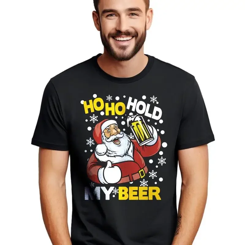 Ho Hold My Beer Funny Santa Claus T shirt for the Naughty List Perfect