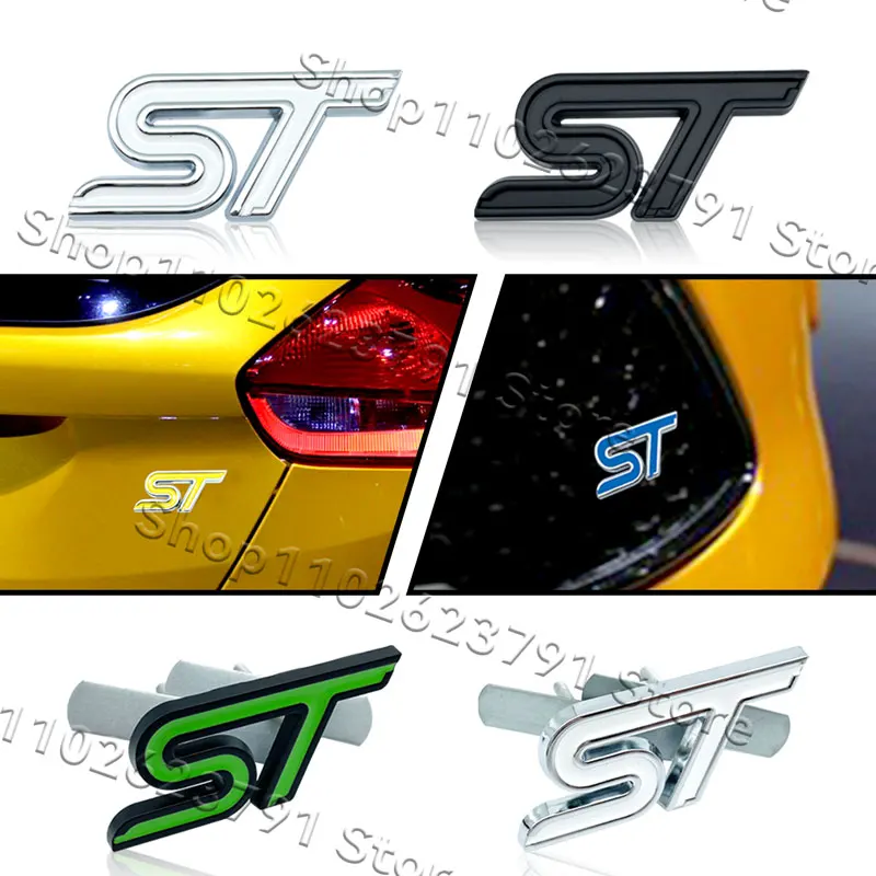3d metal st grade dianteira emblema emblema do carro traseiro tronco fender adesivo para foco mondeo fiesta edge escort mk2 mk3 mk4 mk5 mk7