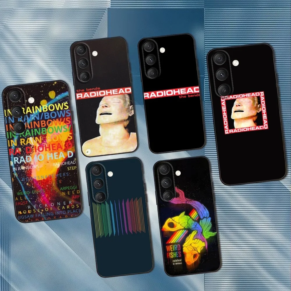 

R-Radiohead Band Rainbow Phone Case For Samsung S25,S24,S23,S22,S21,S20,S10,Ultra,Plus,Lite,FE,Soft Silicone Black Cover