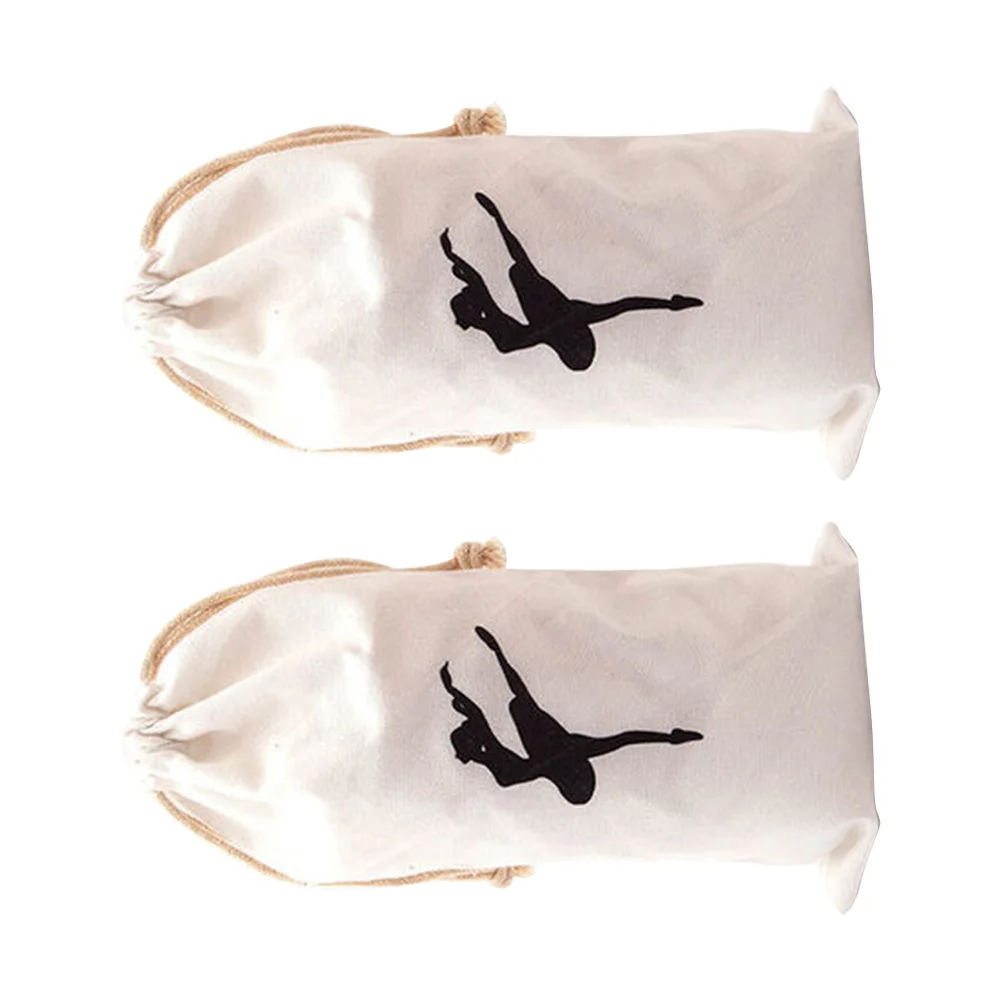 2pcs Pointe Shoe Bag Ballet Dance Bag For Girls Drawstring Storage Pouch Lightweight Dance Accessories Multi-Function Organizer