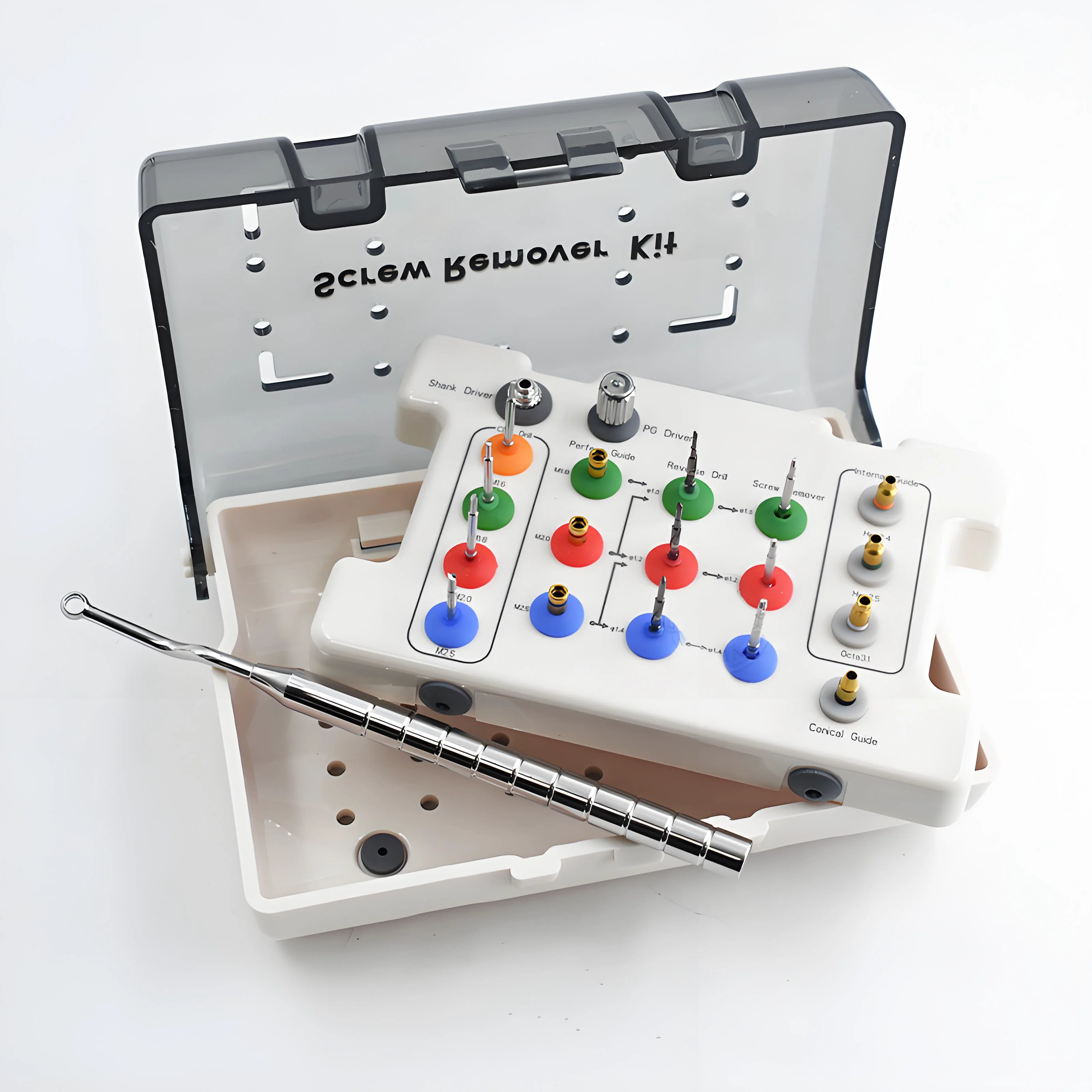 Dental Implant Tool Screw Remover Kit with Dental Drill & Accessories Broken Fixture Surgical Instrument dental tools