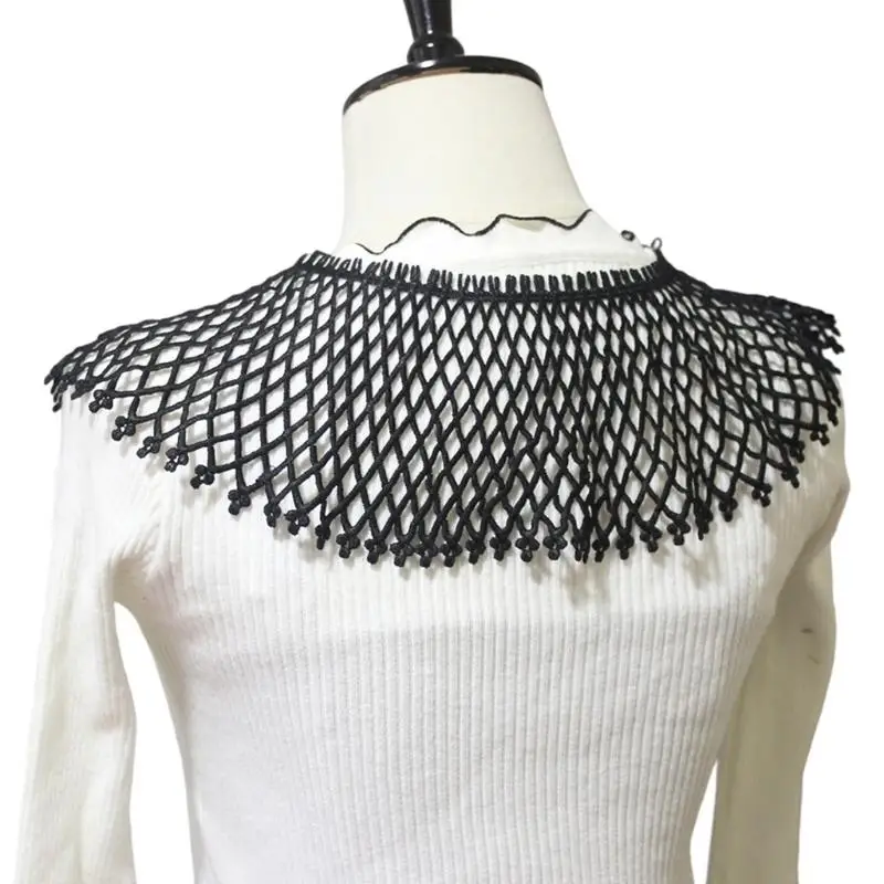 652F طوق شبكي قابل للتنفس، ياقة قابلة للفصل، ياقة كاذبة مرنة، عنق للنساء #5