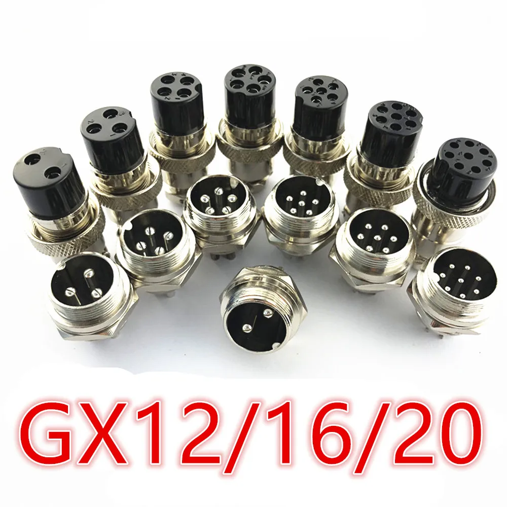 GX12 GX16 GX20 2/3/4/5/6/7/8/9/10 Pin ชายหญิง Butting สายวงกลมการบินปลั๊กแผง Dropshipping