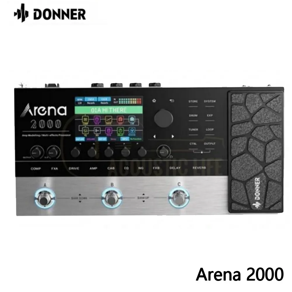 

Donner Arena 2000 Multi-effect Pedal 278 Effects IR AMP Drum Looper MIDI In Effector with Softwear APP for Electric Guitar