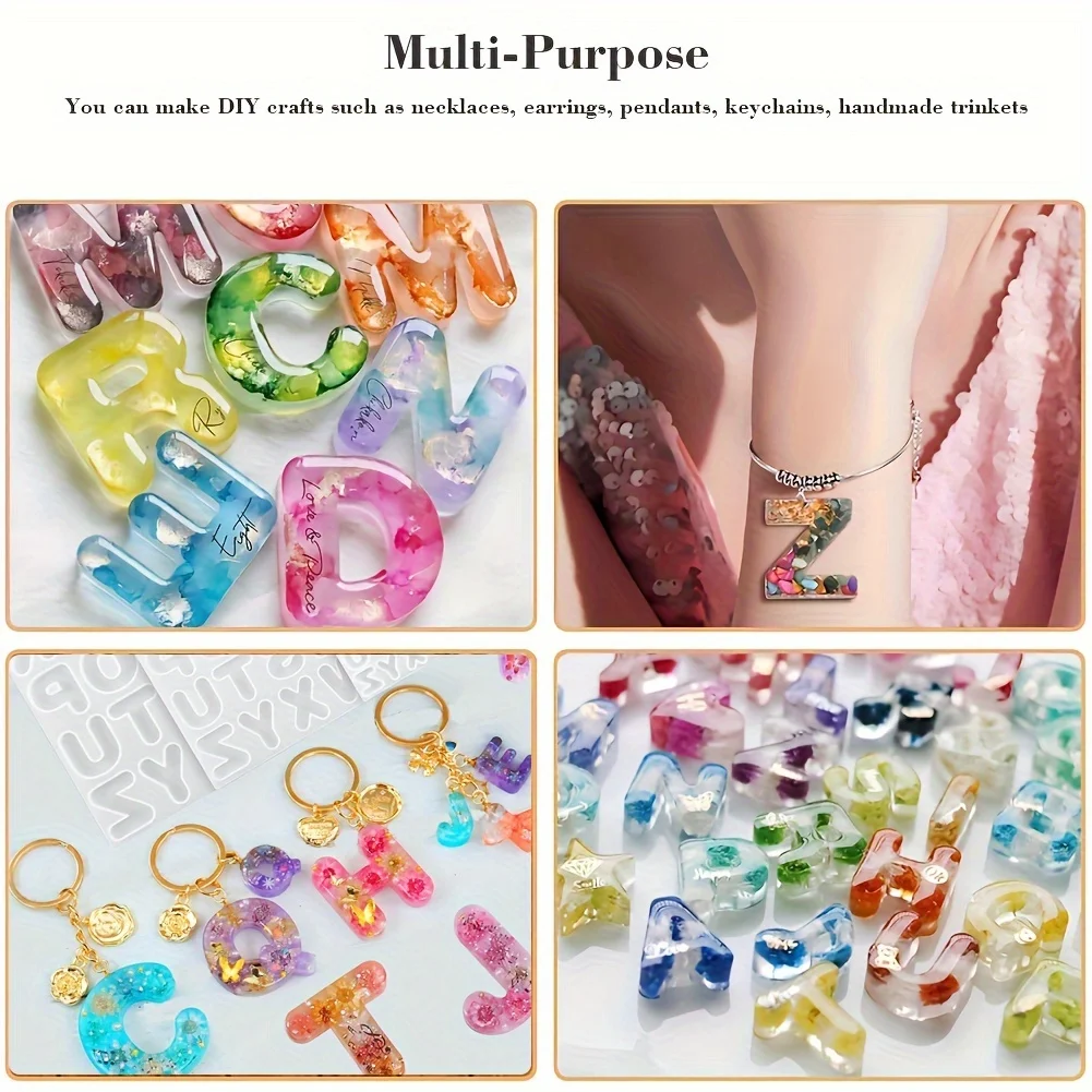 Mini Letter Silicone Resin Molds for DIY Keychain