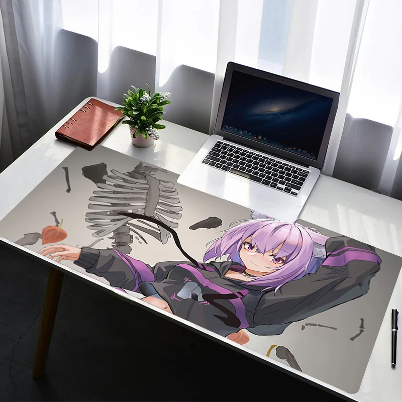 

Mouse Pad Laptop Rubber Extended Desktop Mat Computer Gamer H-hololive Nekomata Okayu Mousepad Gaming Accessories Keyboard Pad