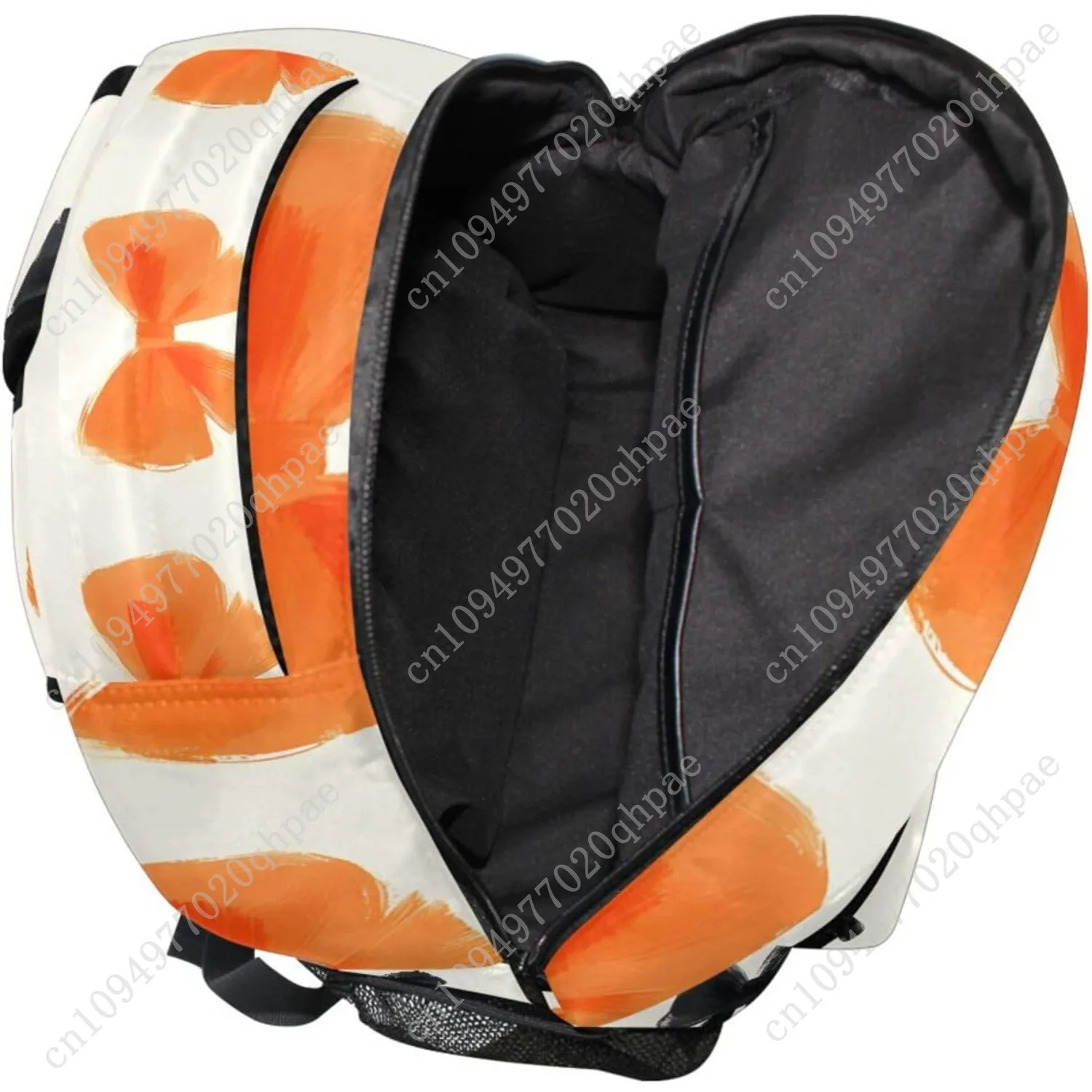 Orange Black Butterfly Bow Pattern Backpacks for Girls Boys Elementary School Bag Kids Bookbag Personalized Travel Daypack 3rd 4