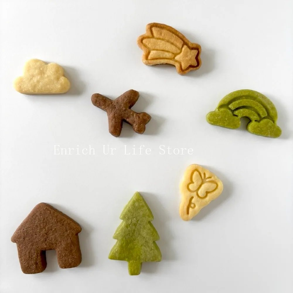 Children's Birthday Party Biscuit Mold Butterfly Angel Wings Rainbow Airplane Cookie Cutter Cartoon Fondant Tree Cutting Mold