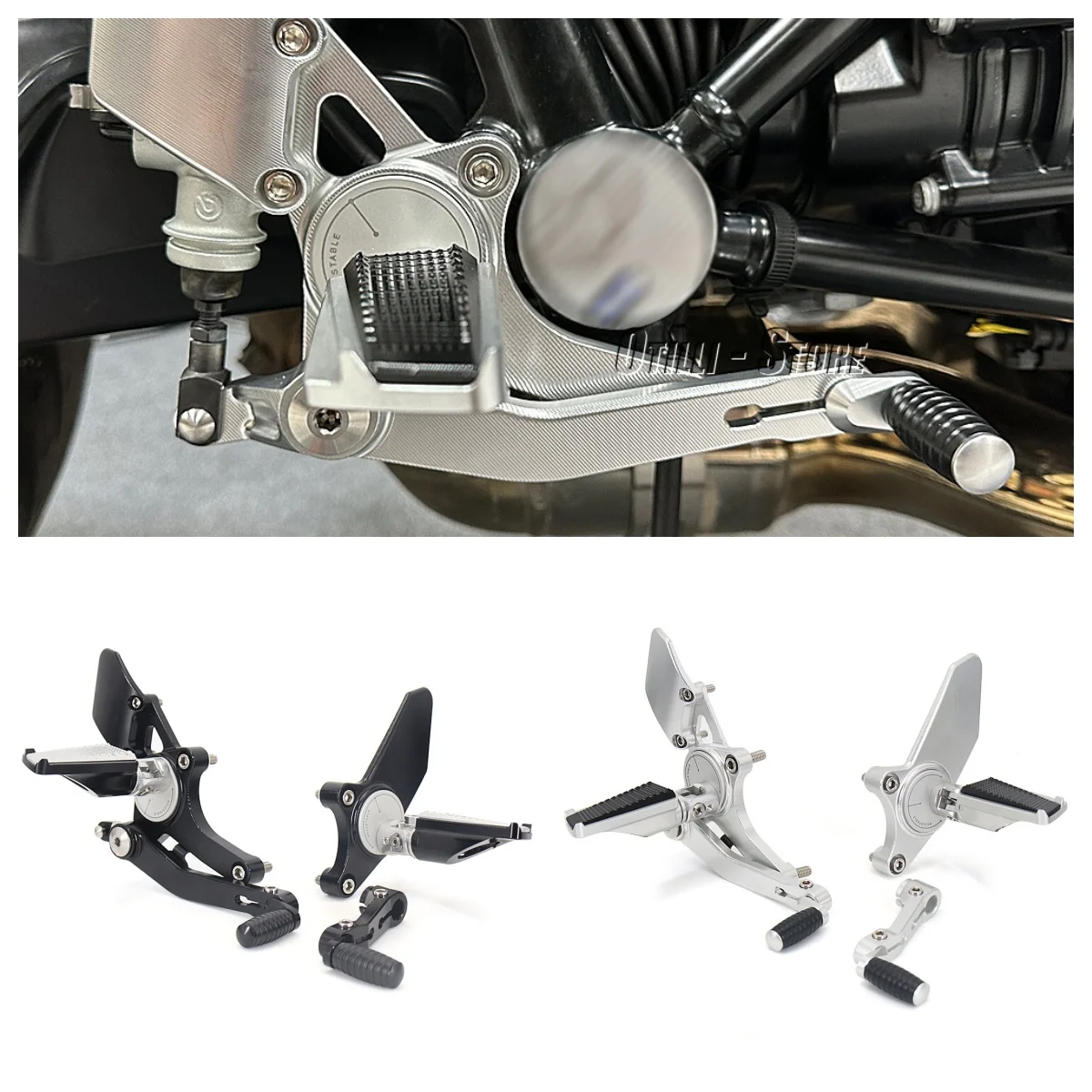 Motorcycle Aluminum Footrest Foot Peg Pad Extender Pedal Footpegs For BMW RNINET RnineT R NineT R NINE T R nine T R9T 2021-2023