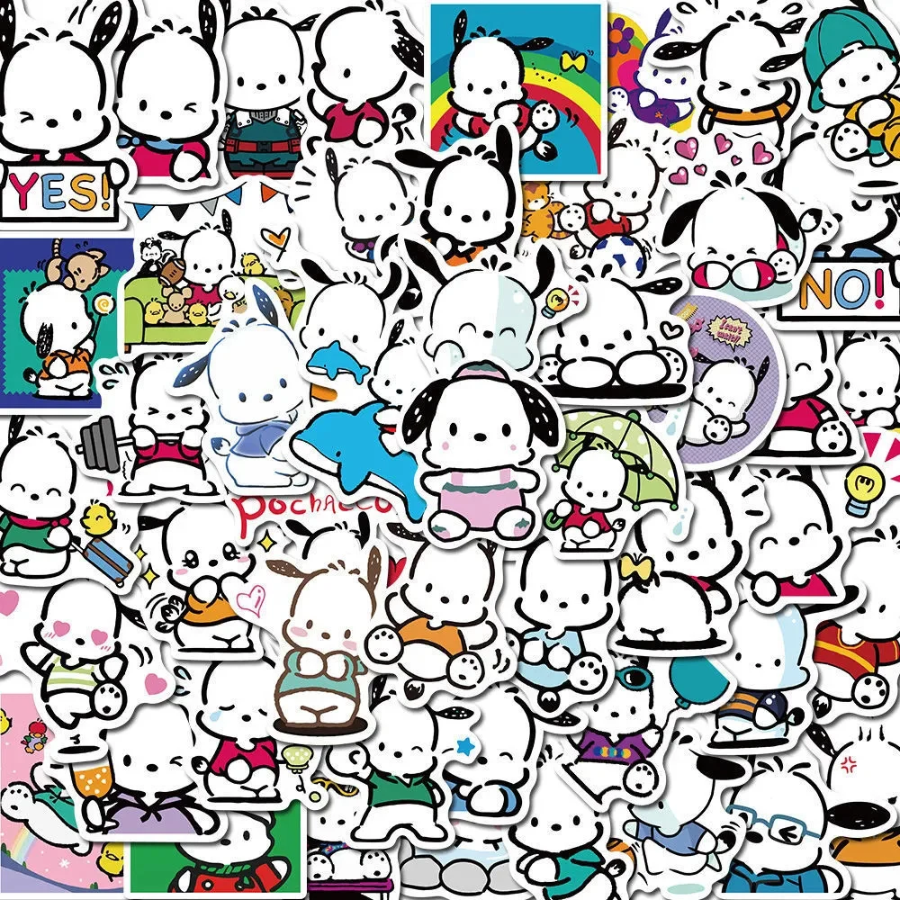 

10/30/50/100pcs Kawaii Cartoon Pochacco Stickers Sanrio Aesthetic Decoration Decals DIY Phone Laptop Car Cute Sticker Kids Toys