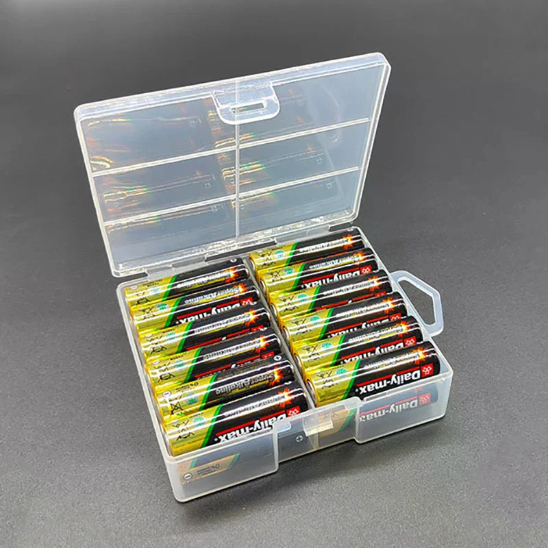 Transparent Battery Storage Box For 18650 Batteries Plastic Organizer With Hardware Accessories And Clear Divider With Cover,