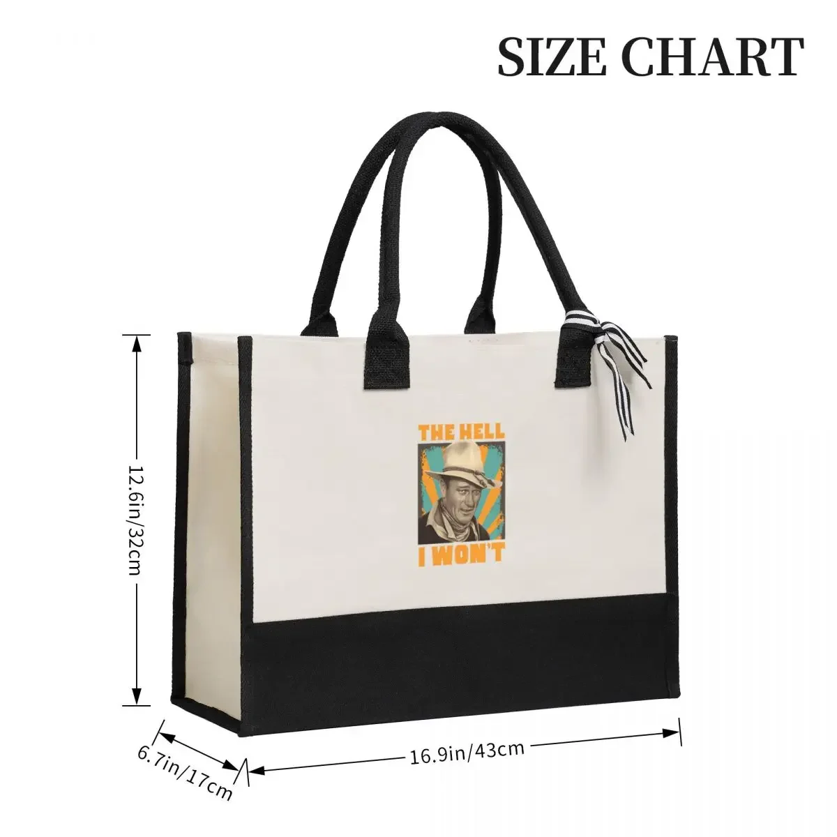 Canvas Gift Shopping Bag  The Hell I Wont Vintage Canvas Large Capacity Bag Customizable Quality Gifts