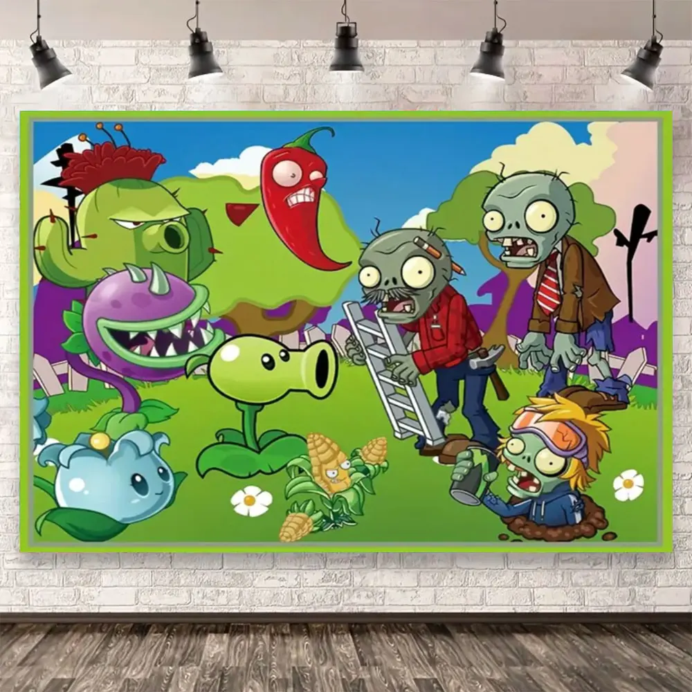 Zdjęcie 4: Gra Plants &vs. Z-Zombies Theme Birthday Party Tło Fotografia Rekwizyty Dekoracja Dziecięca Impreza Dostawy Rekwizyty Prezenty