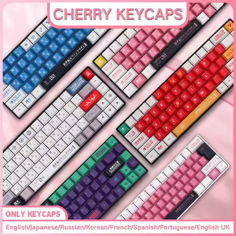 Brazilian Korean Japanese Spanish French Russian Cherry Profile Keycap ISO Enter 7U Custom Anime Keycaps For Mechanical Keyboard