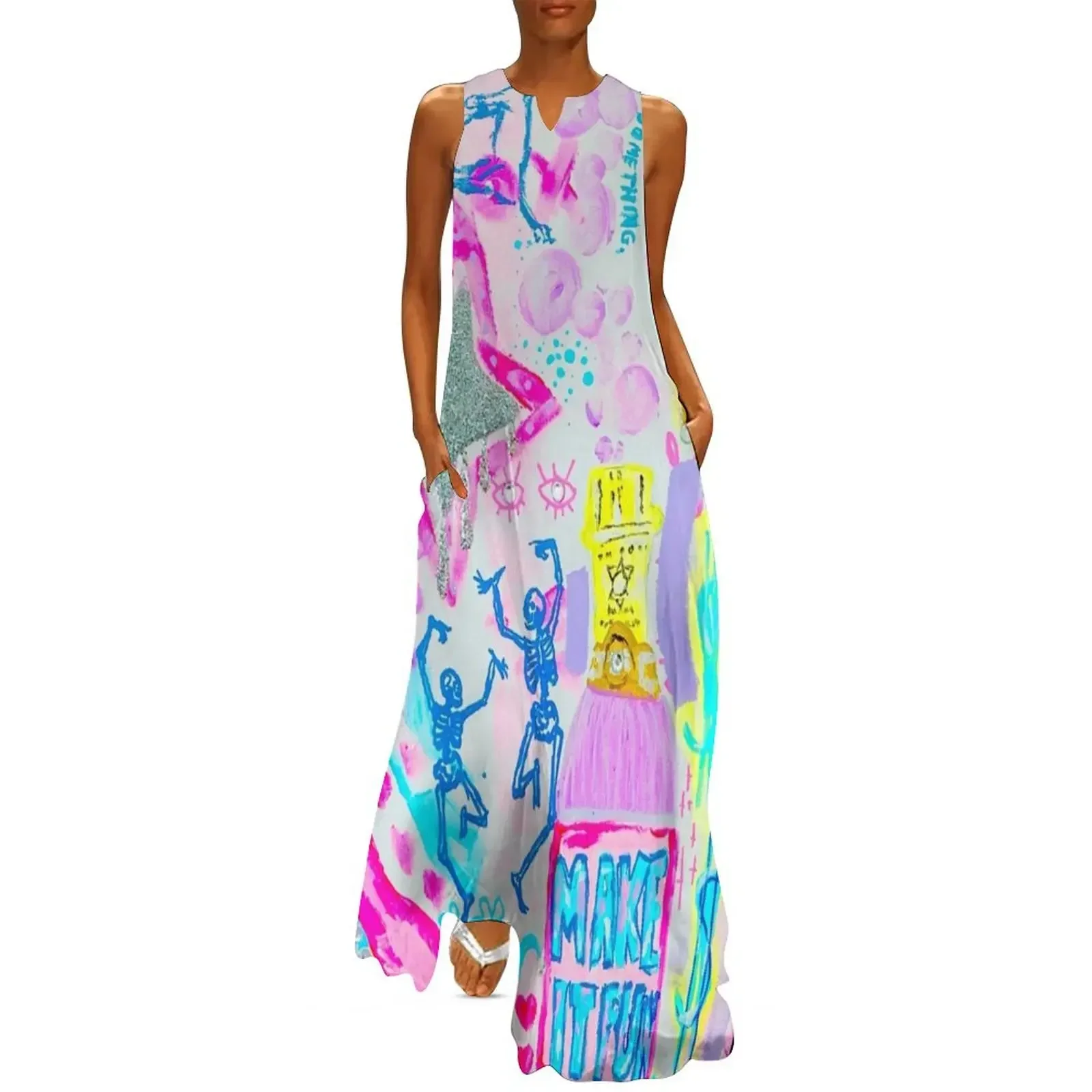 

Make It Fun Print #2 Long Dress Female clothing summer women's suit Women's dress luxury evening dresses for women 2025 Dress