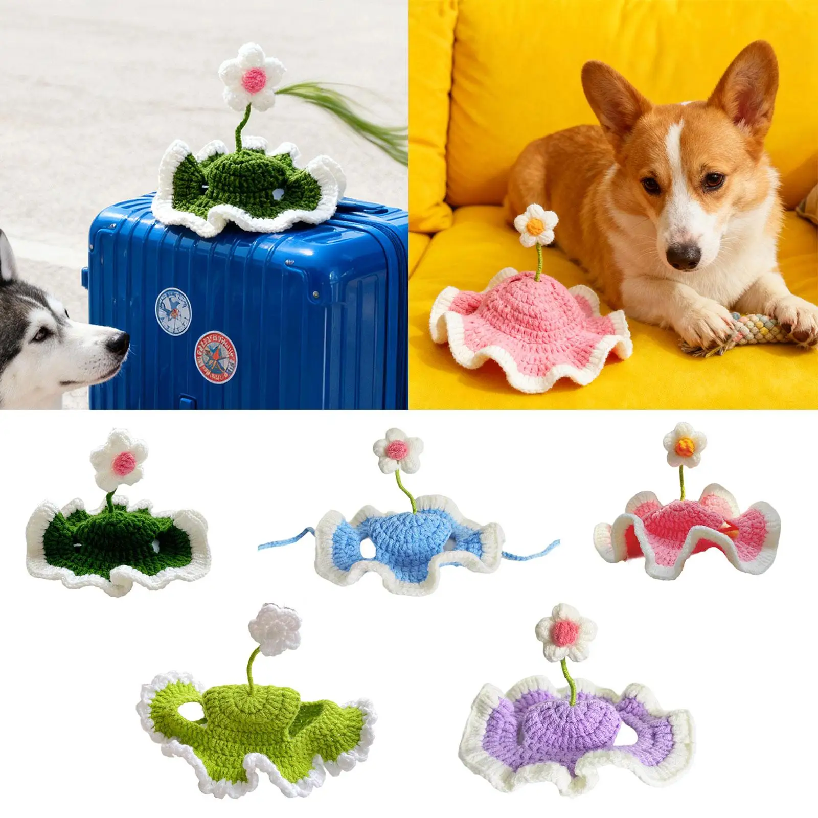 Winter Dog Hat Cozy Milk Cotton Thread Knitted Cap Adorable Pet Costume Accessory for Puppy Kitten Cat Outdoor