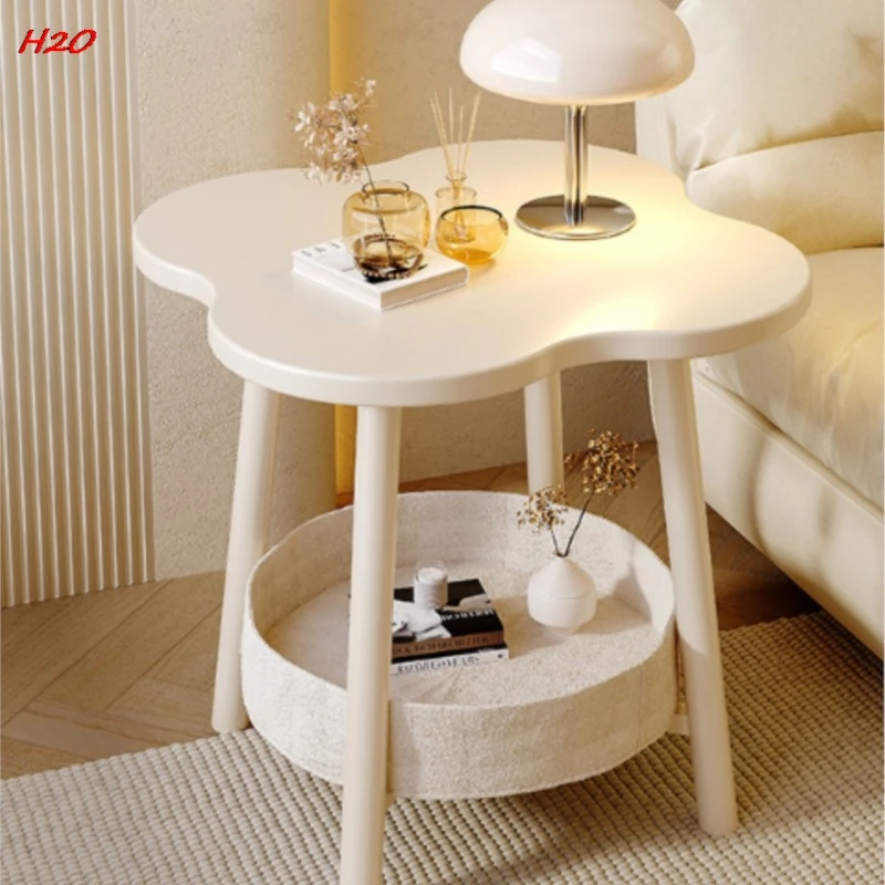 H2O Four-leaf Clover Sofa Side Several Bedroom Small Table Living Room Storage Table Creative Balcony Double Layer Coffee Table