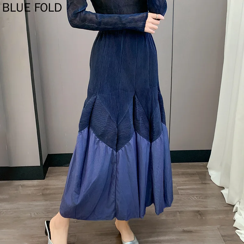 

Miyake плиссированная юбка ручной работы со складками, осень 2022, новый стиль, элегантная свободная универсальная плиссированная утягивающая юбка