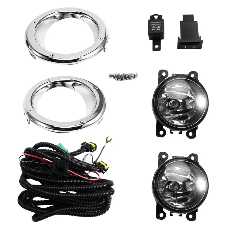 

A82M-Front Bumper Fog Lamp Kit With Harness Bulb Switch 1 Set For Nissan Patrol Y61 2005-2009 Fog Lights Car Accessories