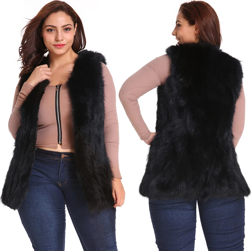 Vrouwen Mode Slanke Warme Bont Jas Bovenkleding Plus Size 6XL Lange Faux Fur Vest Vrouwen Winter Mouwloze Casual Bont jas