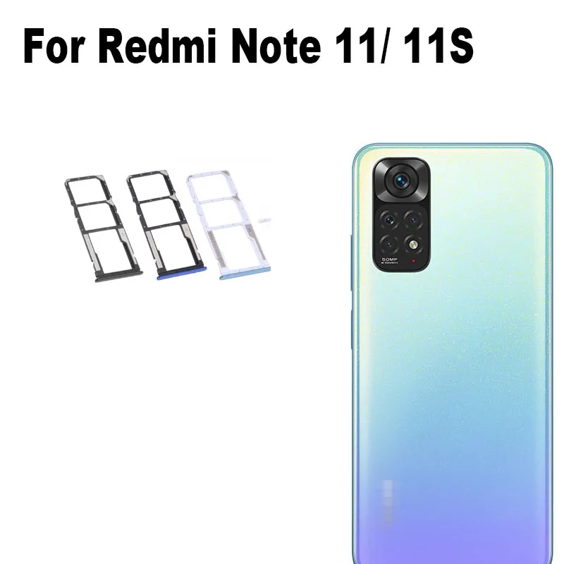 Baru untuk Xiaomi Redmi Note 11 11S baki kartu Sim dudukan Slot soket konektor adaptor suku cadang perbaikan