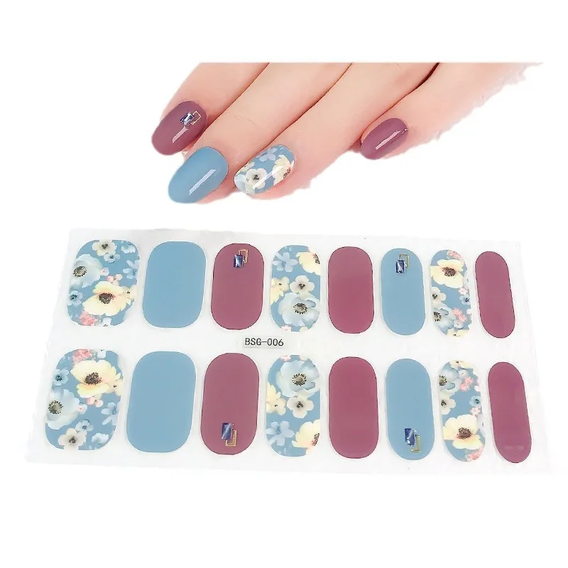 MEBIS ملصقات الأظافر BSG5D Nobake جل ملصق كامل ملصق مقاوم للماء طلاء الأظافر فيلم مسمار ملصق اليابانية ثلاثي الأبعاد إخوانه