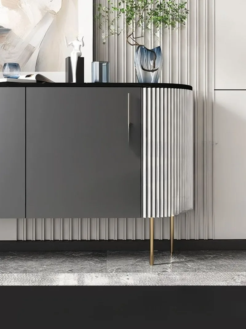 خزانة مدخل الغرفة مصممة خفيفة فاخرة من الخشب الصلب خزانة تقسيم عالية الجودة لتناول الطعام خزانة جانبية خزانة بهو