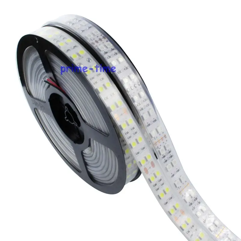 Dwurzędowa taśma LED SMD 5050 120 diod LED/m 12 V/24 V IP20/IP67 wodoodporne elastyczne światło 5 metrów/partia biały/ciepły biały/kolor RGB