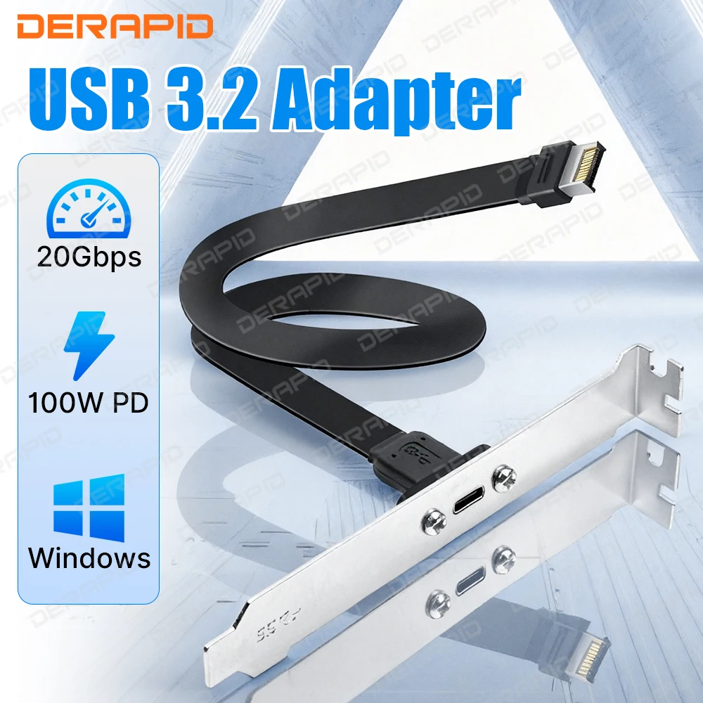 �y�Z�[�����zUSB 3.2 �t�����g�p�l���w�b�_�[ Type-E - USB-C Type C ���X�R�l�N�^ 100W PD �����P�[�u�� + �p�l���}�E���g�l�W 30/50CM