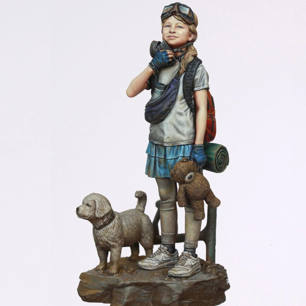 Kit de figurines en résine non peintes, fille de respiration profonde post-épidémique, GK non assemblé et non peint, 1/12C, 724C