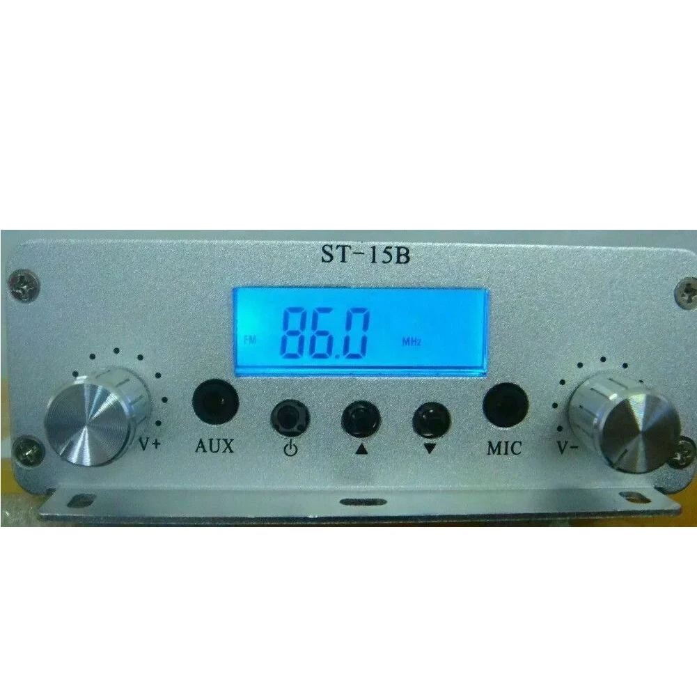 

PLL Transmitter FM Transmitter 12V 5A Dual Audio With Volume Control 15W 2km-10km 50 EUR For Stereo Broadcast Radio