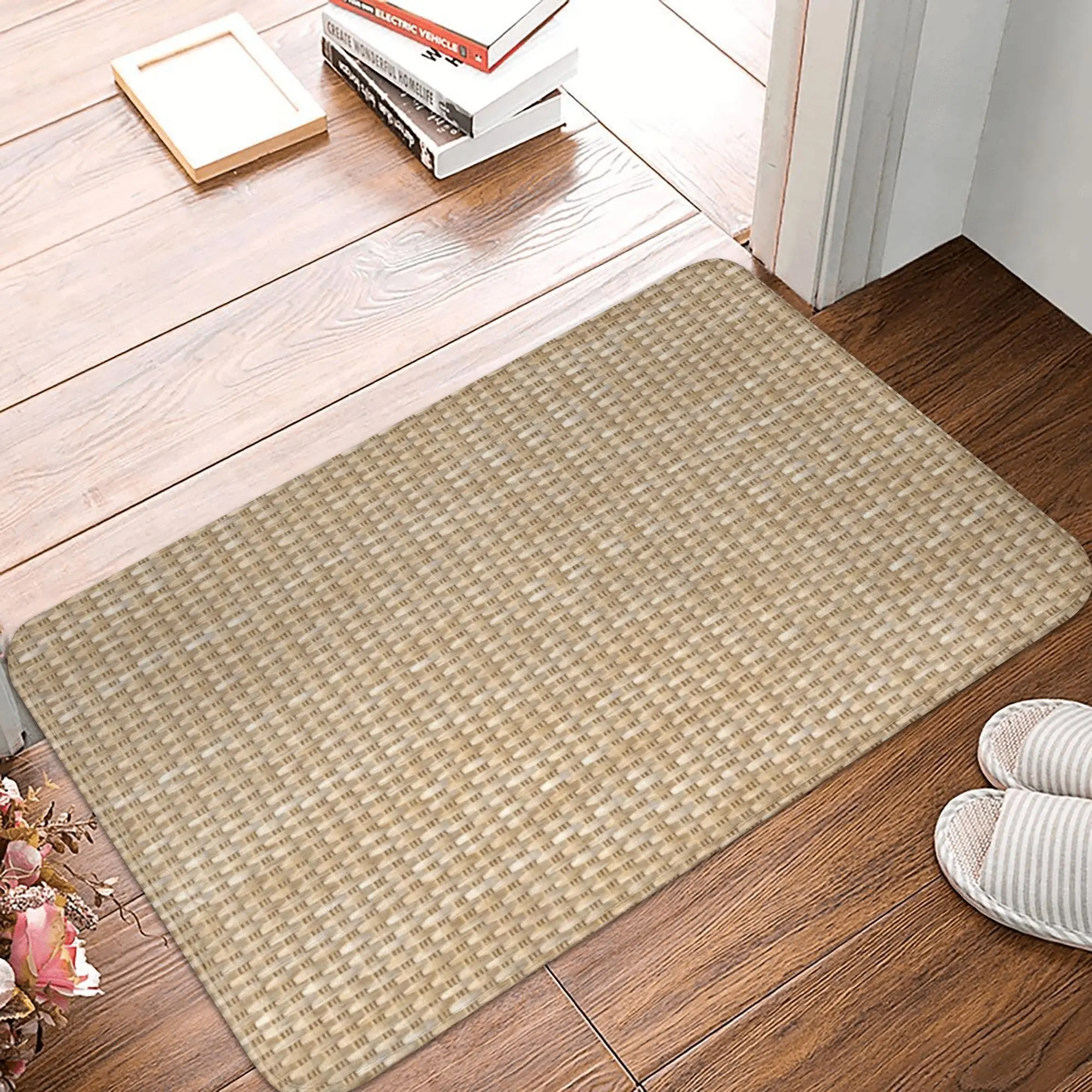 Wicker Printing Anti-slip Doormat Floor Mat Antiwear Carpet Rug for Kitchen Entrance Home Balcony Footpad Mats