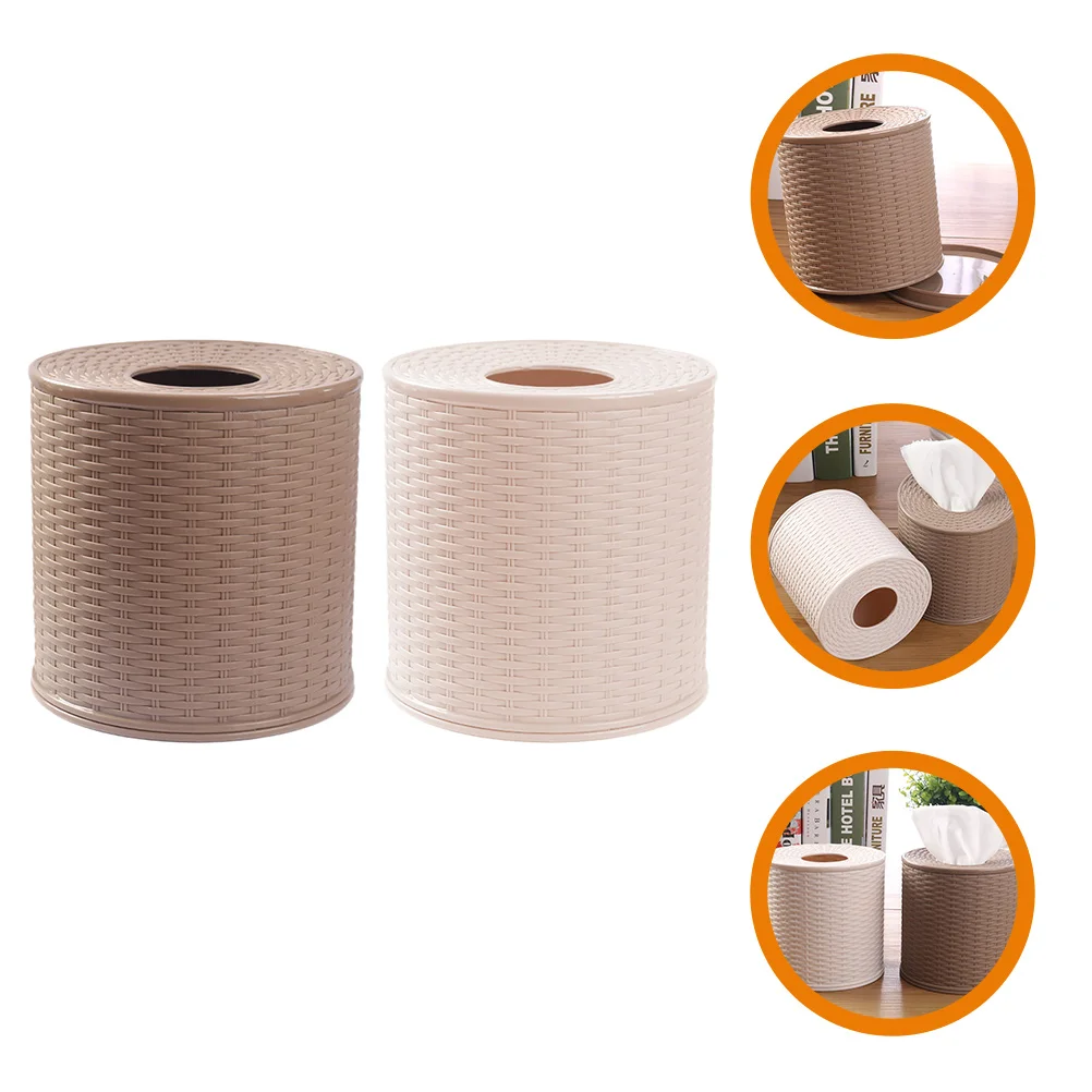 

2 Pcs Tissue Container Cases Classical Paper Towel Dispenser Napkin Storage Pp Organizer