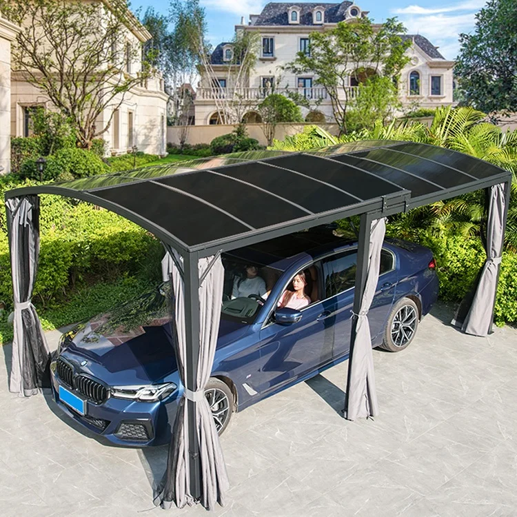

High Quality Aluminum Carport Pergola Car Parking Shed Polycarbonate Arched Roof Awning Tent