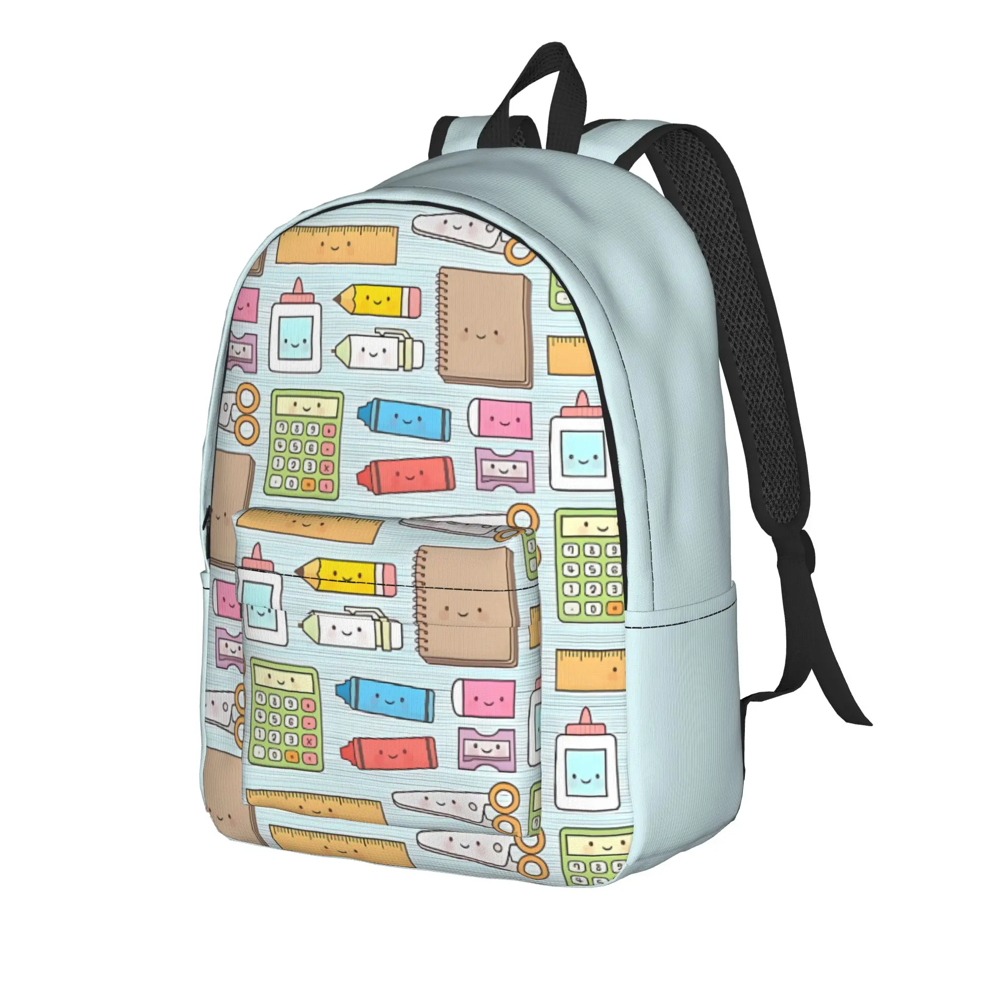 Back to school season Portable Kawaii Supplies Doodle Pattern Knapsack Back To School College Student Handbag Backpack