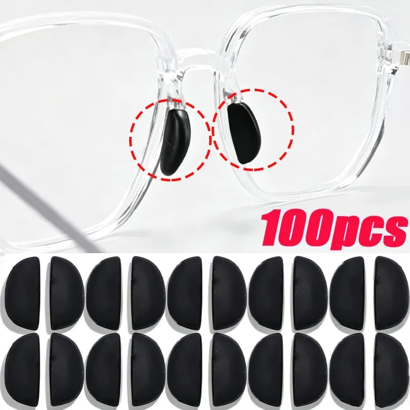 Insertion Type Non-slip Glasses Nose Pad Half Moon Shaped Socket Soft Silicone Transparent Bayonet Type Nose Pad Accessory