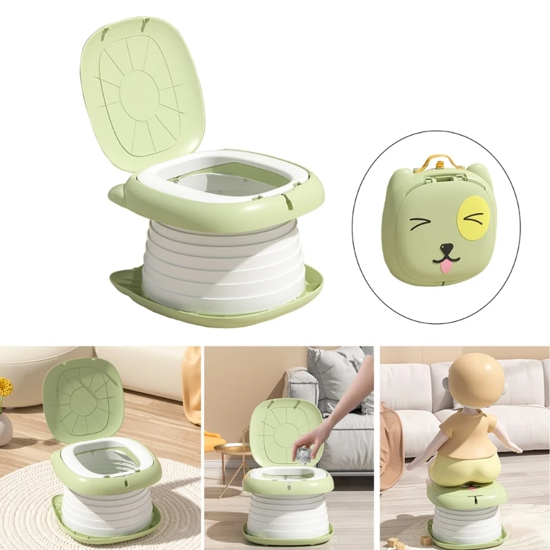 

Portable Children Folding Toilet Cartoon Kids Toilet Lightweight & Compact Baby Travel Potty Easy to Carry Child Potty