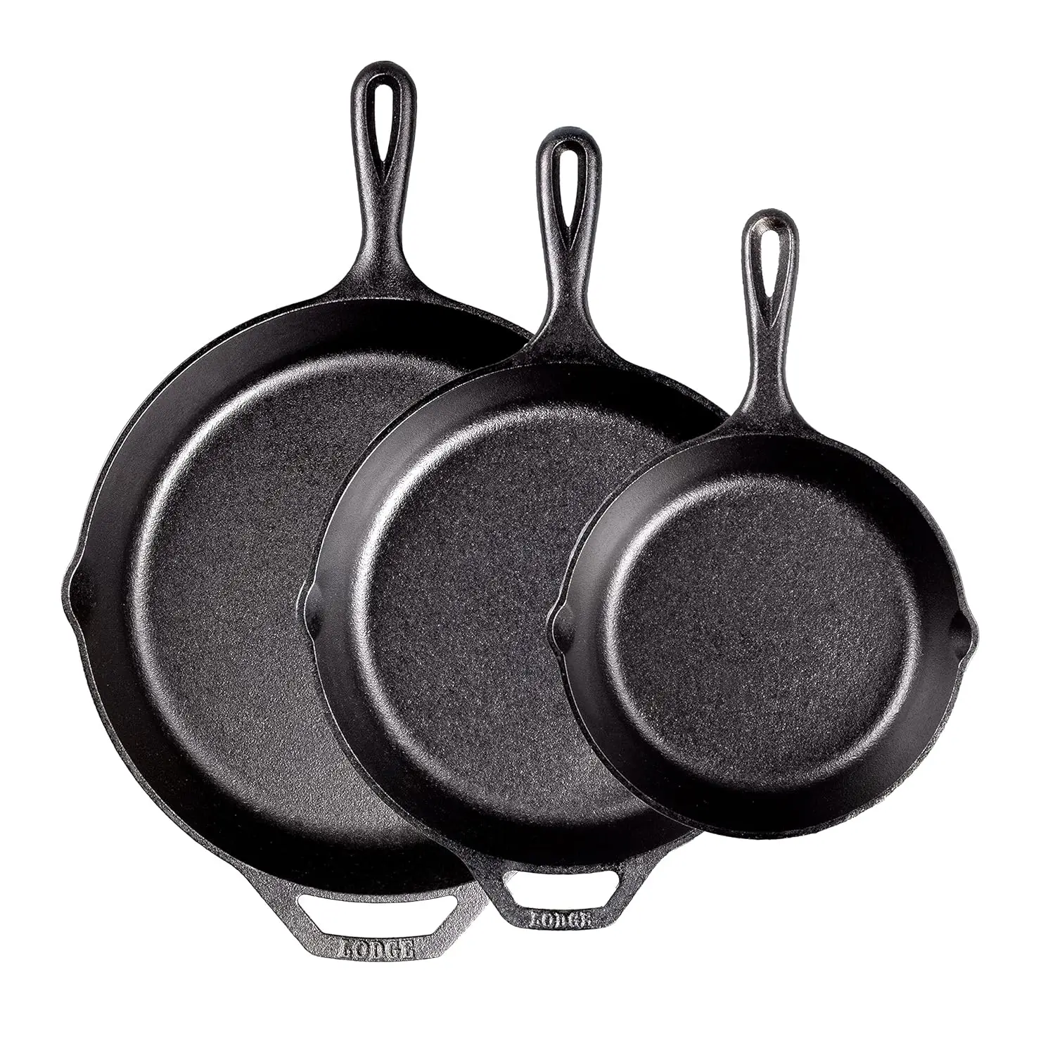 

3-Piece Cast Iron Skillet Set: 8, 10.25, and 12 Inch Pans for Versatile Cooking
