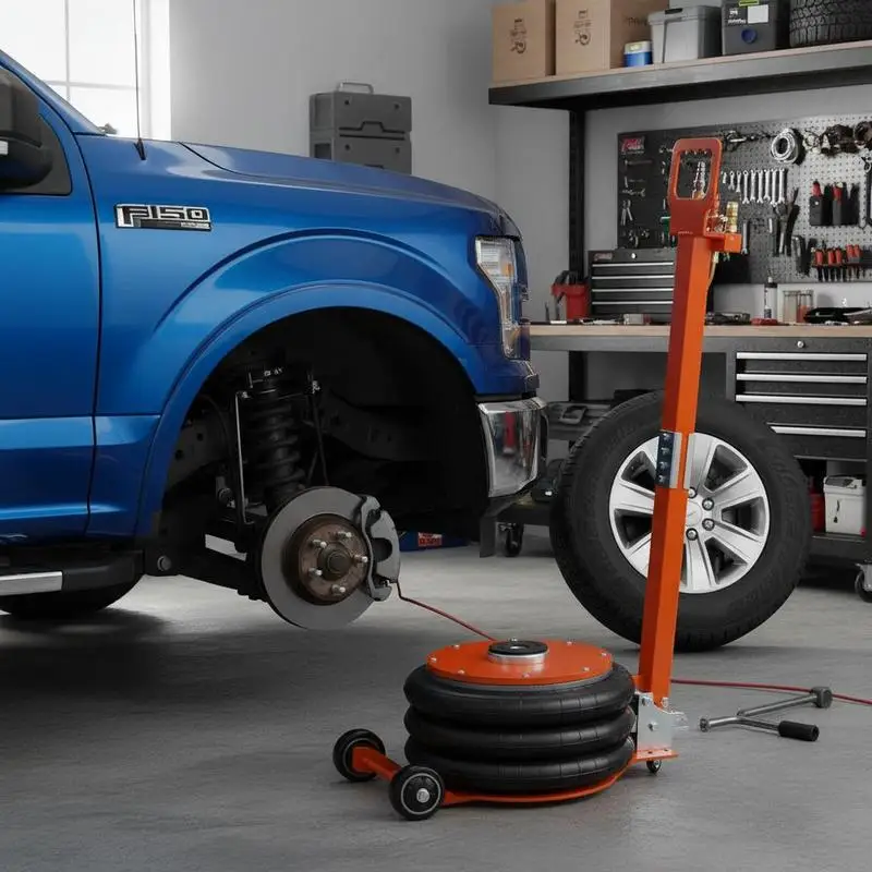 

Pneumatic Car Lift 11000 lbs 5 Ton For Sedan SUV Pickup Truck, Heightened Column Adjustable Long Handle Thickened Rubber Pad Space-Saving Design Rapid Lifting Solution Professional Vehicle Maintenance Tool White Carbon Steel Construction Garage Equip