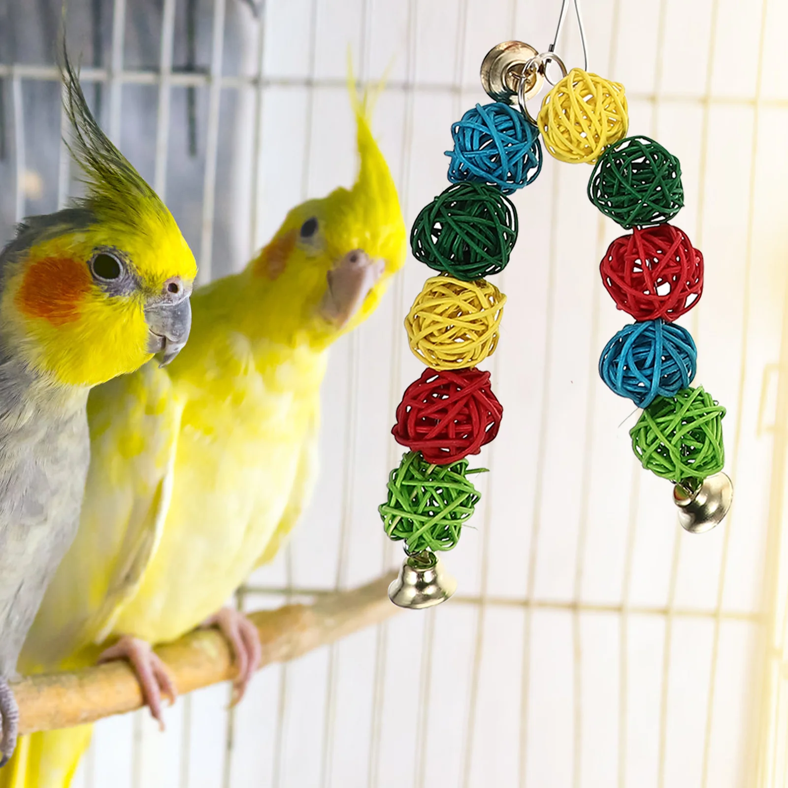 13 Pcs Parrot Swinging Chewing Hammock Climbing Ladder Bird Toy Set (13pcs) Accessories Hanging Cage Toys Cockatiel Wooden