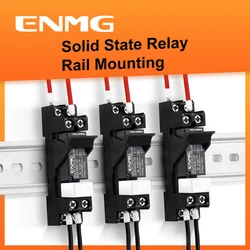 ENMG Small DIN-Rail Solid State Relay 24V 3A 4A 10A DC SSK10D6132 SSR DC to AC 220Vdc with base DC control 5V 24V AC 220V lights
