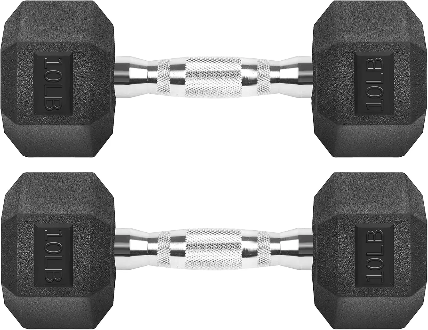 

Гантели с резиновым покрытием для домашних тренировок - 10 фунтов каждый, не скатывающиеся, не скользят.