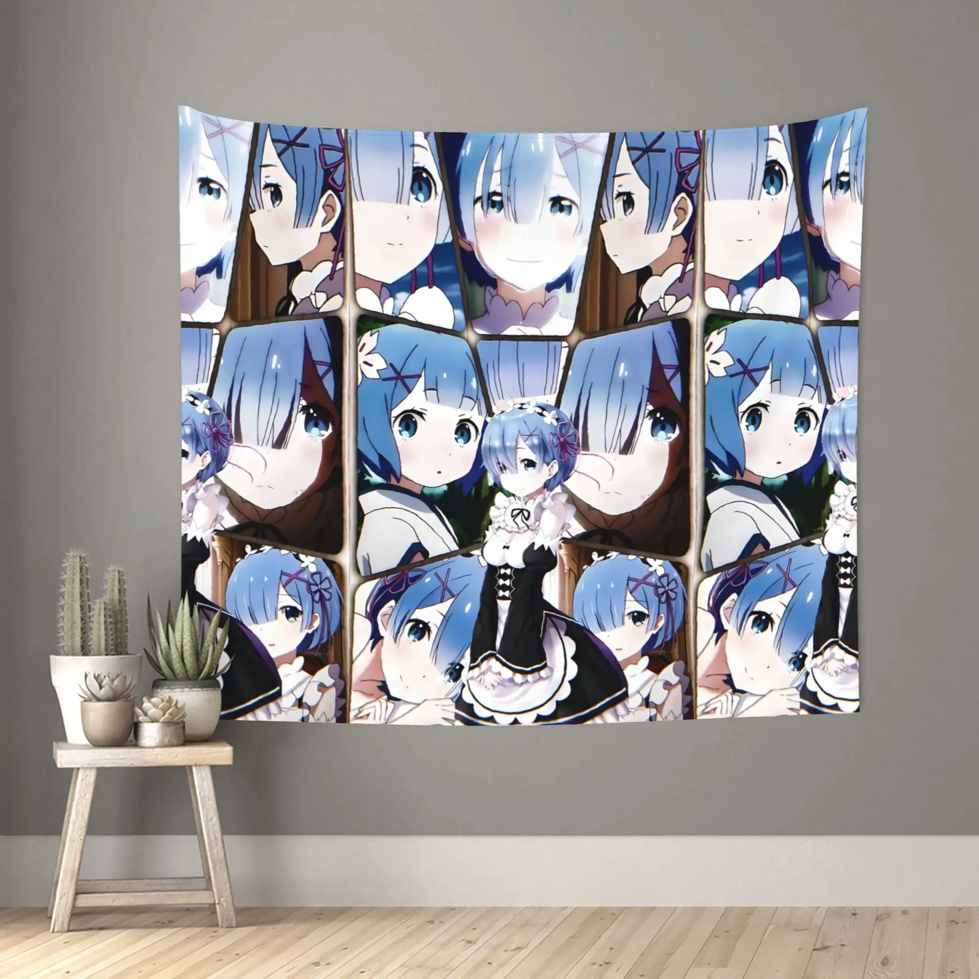 Re ZERO Anime Rem Tapestry Room decoration  Home Decoration Tapestry Decor Accessories Cute Room Decor