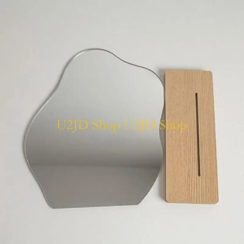 U2JD 간단한 불규칙 거울 홈 데스크탑 메이크업 미러 아크릴 장식 스탠딩