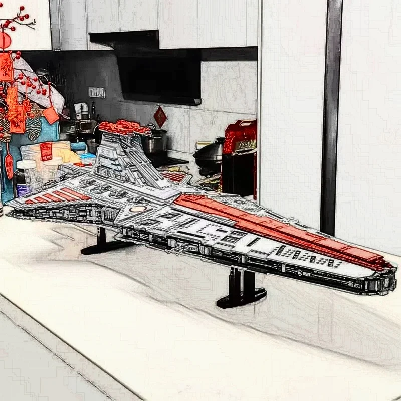 

5374 деталей UCS Venator-Class Republic Attacks Cruiser, конструктор MOC-75367, кирпичики, игрушки, декор для дома, подарки на день рождения