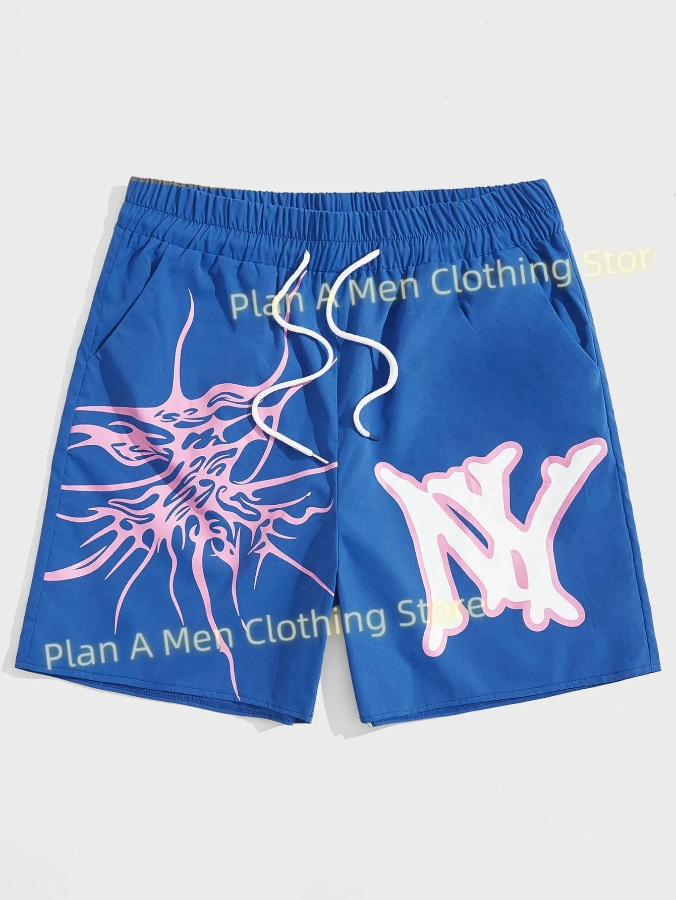 

Mens Summer Letters Ny Print Casual Beach Shorts Pants Fashion 3d Printing Men Gym Shorts Holiday Daily Shorts Men Clothing